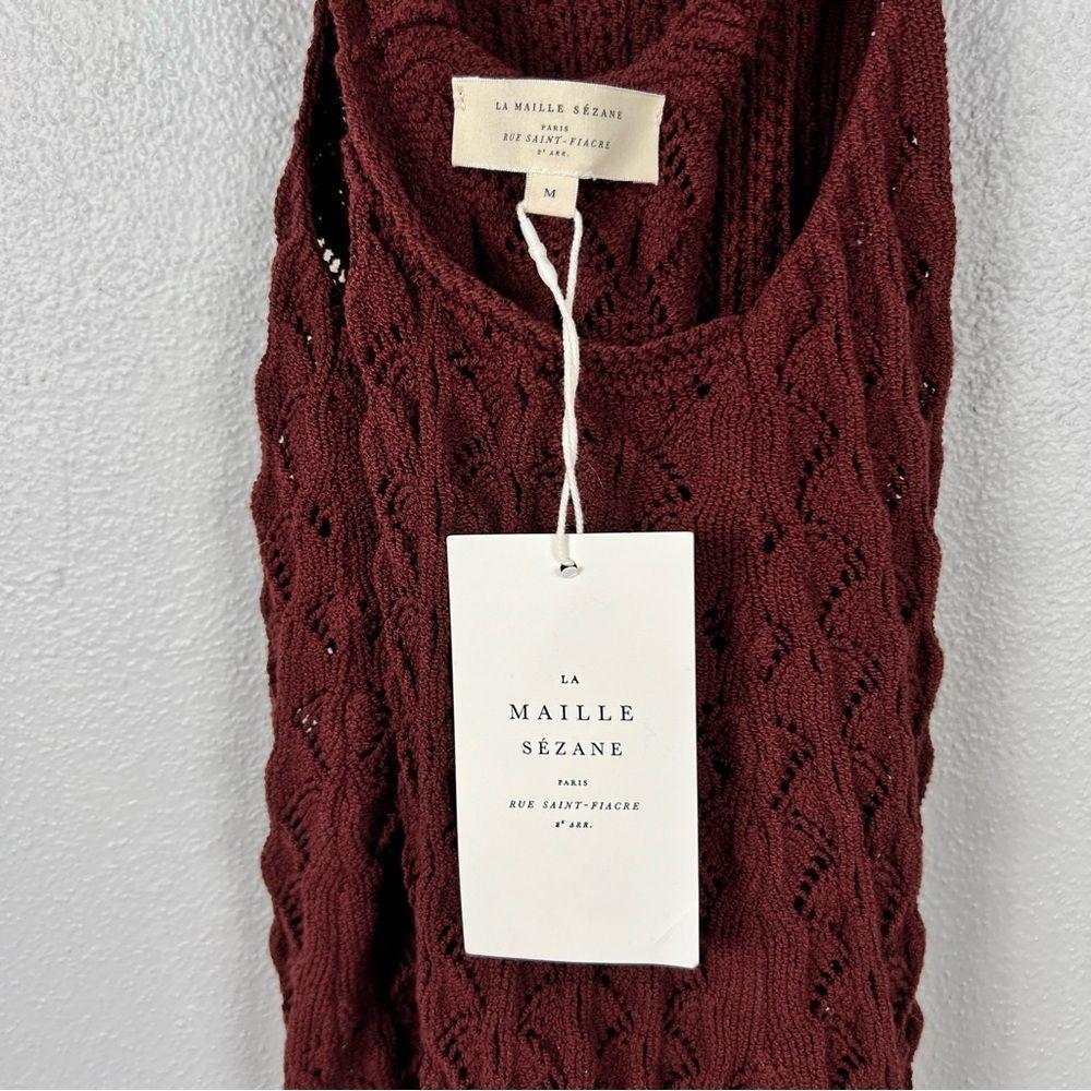 NWT Sezane Jessica Cable Knit Sweater Halter Top Size Medium - Picture 6 of 8